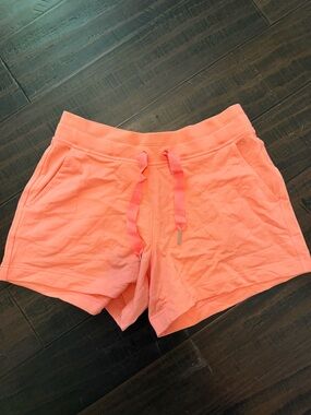 Athleta Coral Pink Athletic Drawstring Shorts